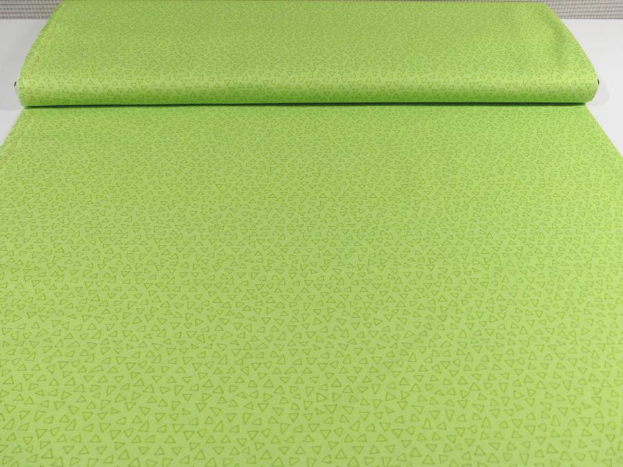 Patchworkstoff von Benartex aus der Serie Frogtastic Dreiecke grün hellgrün